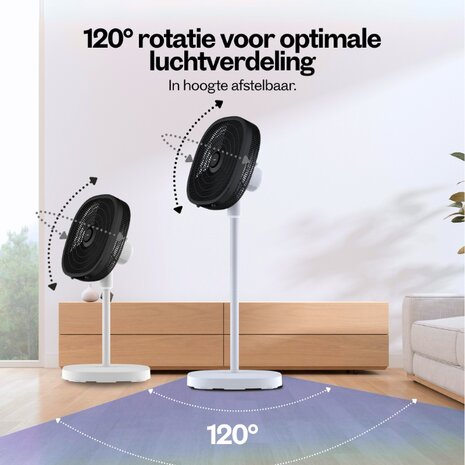 Dynter AirFlow AV25G opvouwbare statiefventilator grijs 47 cm