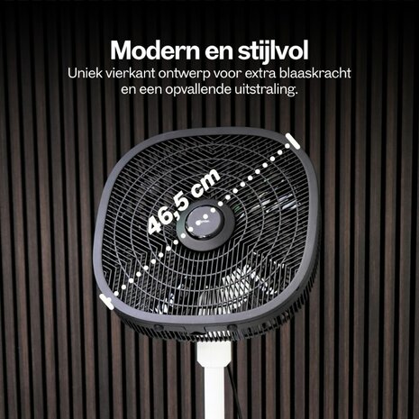 Dynter AirFlow AV25G opvouwbare statiefventilator grijs 47 cm