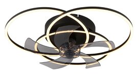 Globo Alia LED plafondventilator met verlichting zwart 58 cm