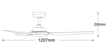 Beacon 51302449 Bayside Somerset plafondventilator zwart 122 cm afmetingen