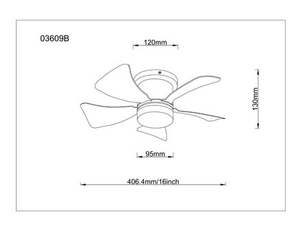 Globo Hines Led plafond multicolor 40,6 cm afmetingen