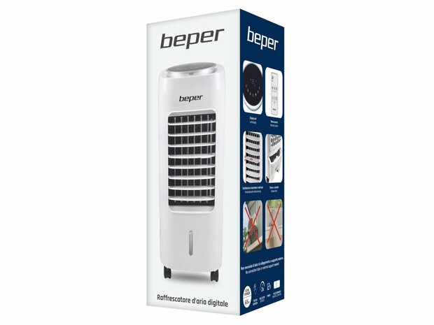 Beper P206RAF100 mobiele aircooler met touchpanel in verpakkingsdoos