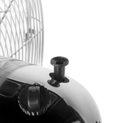 Tristar VE-5953 Metalen Tafelventilator metalic silver bovenkant knopje