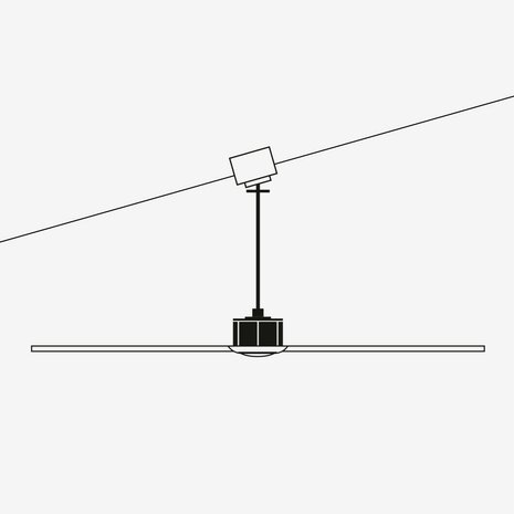 Faro Barcelona 34361-11L Outwood L plafondventilator wit/eikenhout 150 cm schuin plafond