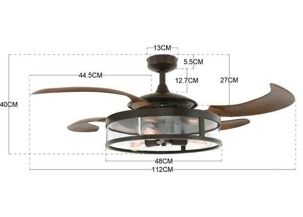 Beacon Fanaway Classic Oil Rubbed Bronze plafondventilator 121 cm afmetingen