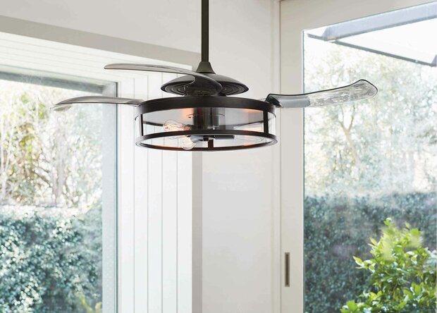 Beacon Fanaway Classic Antique Black plafondventilator 122 cm 212927 in woonkamer